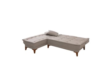 Hunterville 4-istuttava vasen l-mallinen vuodesohva 107x225 cm kankaalla - Beige - Huonekalut - Sohva - Vuodesohva