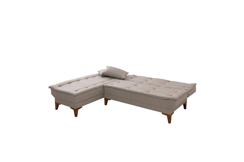 Hunterville 4-istuttava vasen l-mallinen vuodesohva 107x225 cm kankaalla - Beige - Huonekalut - Sohva - Vuodesohva