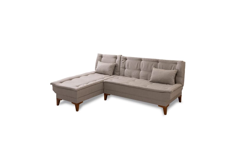 Hunterville 4-istuttava vasen l-mallinen vuodesohva 107x225 cm kankaalla, Beige