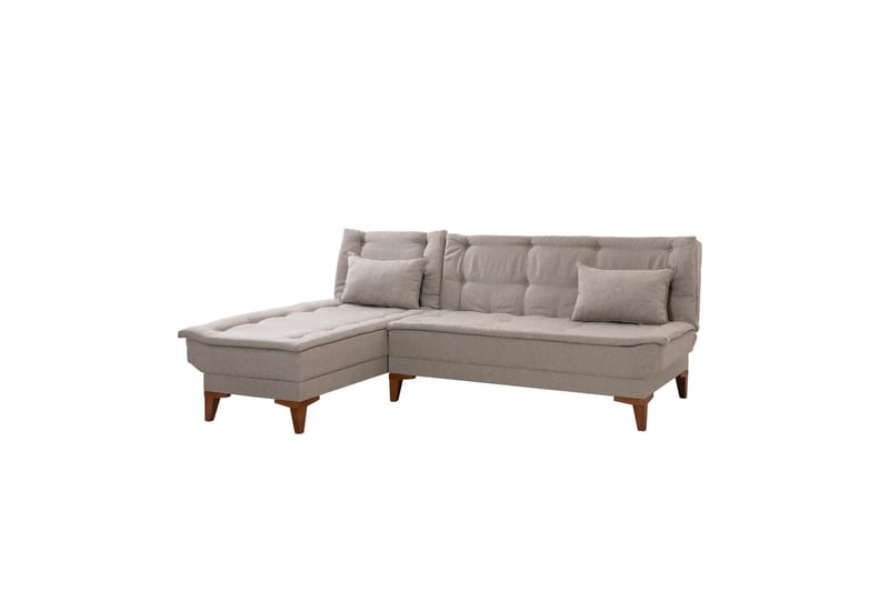 Hunterville 4-istuttava vasen l-mallinen vuodesohva 107x225 cm kankaalla - Beige - Huonekalut - Sohva - Vuodesohva