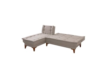 Hunterville 4-istuttava vasen l-mallinen vuodesohva 107x225 cm kankaalla - Beige - Huonekalut - Sohva - Vuodesohva