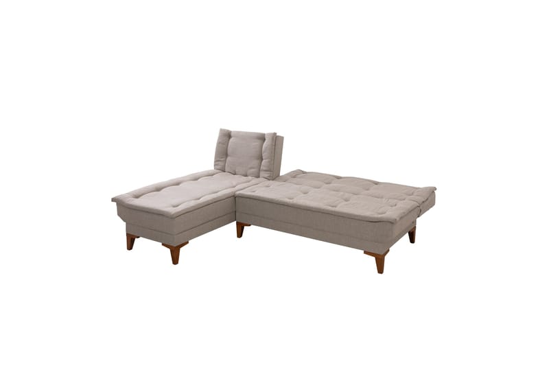 Hunterville 4-istuttava vasen l-mallinen vuodesohva 107x225 cm kankaalla - Beige - Huonekalut - Sohva - Vuodesohva
