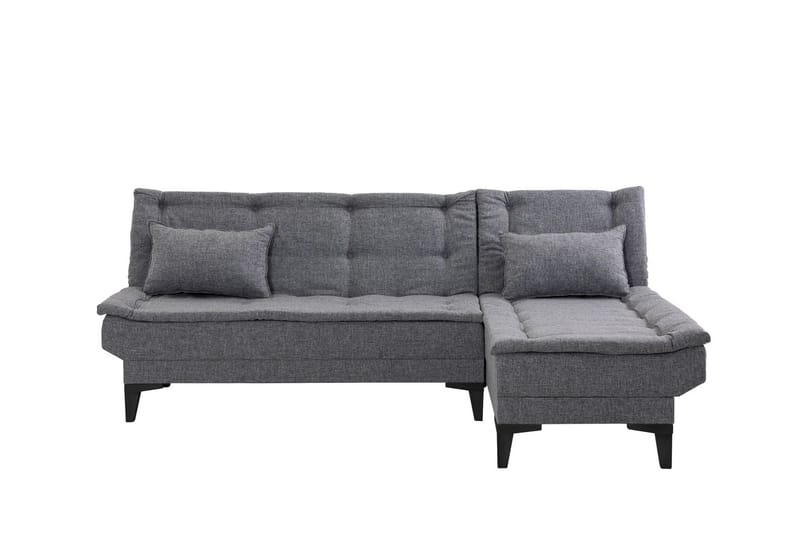 Hunterville oikea l-mallinen 4-paikkainen pitkittäin avattava vuodesohva 107x225 cm kankaasta - Harmaa - Huonekalut - Sohva - Vuodesohva