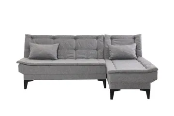 Hunterville oikea l-mallinen vuodesohva 107x225 cm kankaalla - Harmaa - Huonekalut - Sohva - Vuodesohva