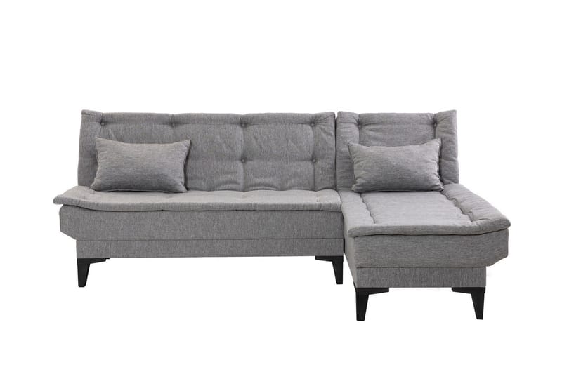 Hunterville oikea l-mallinen vuodesohva 107x225 cm kankaalla - Harmaa - Huonekalut - Sohva - Vuodesohva