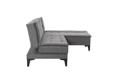 Hunterville oikea l-mallinen vuodesohva 107x225 cm kankaalla - Harmaa - Huonekalut - Sohva - Vuodesohva