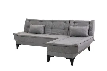 Hunterville oikea l-mallinen vuodesohva 107x225 cm kankaalla - Harmaa - Huonekalut - Sohva - Vuodesohva