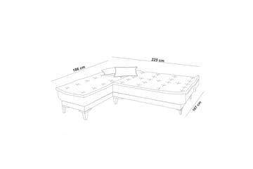 Hunterville vasen l-mallinen vuodesohva 107x225 cm kankaalla - Antrasiitti - Huonekalut - Sohva - Vuodesohva