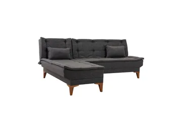 Hunterville vasen l-mallinen vuodesohva 107x225 cm kankaalla - Antrasiitti - Huonekalut - Sohva - Vuodesohva