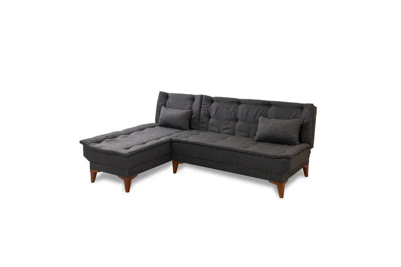 Hunterville vasen l-mallinen vuodesohva 107x225 cm kankaalla, Antrasiitti