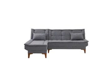 Hunterville vasen l-mallinen vuodesohva 107x225 cm kankaalla - Harmaa - Huonekalut - Sohva - Vuodesohva
