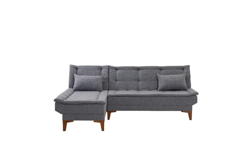 Hunterville vasen l-mallinen vuodesohva 107x225 cm kankaalla - Harmaa - Huonekalut - Sohva - Vuodesohva