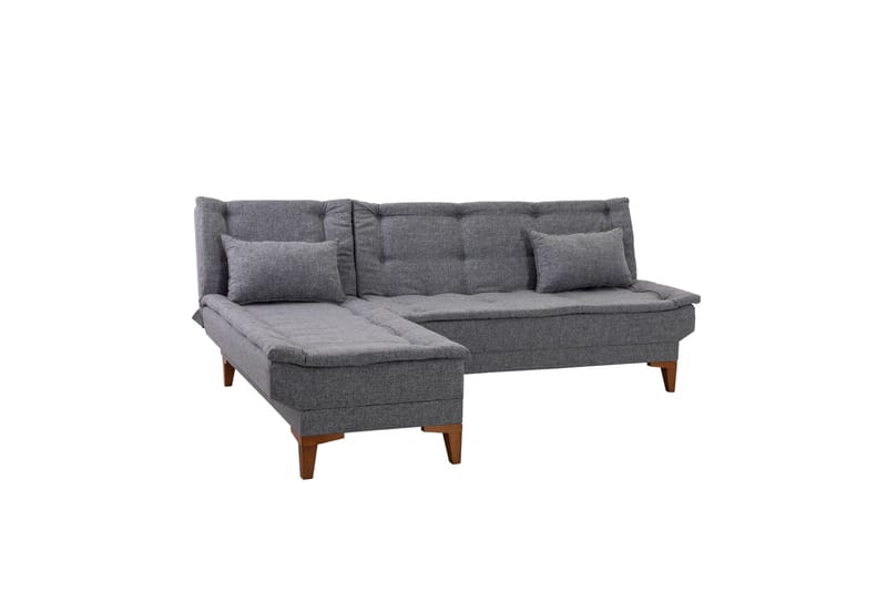 Hunterville vasen l-mallinen vuodesohva 107x225 cm kankaalla - Harmaa - Huonekalut - Sohva - Vuodesohva