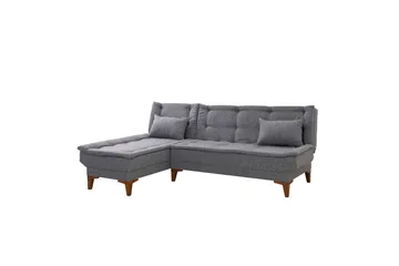 Hunterville vasen l-mallinen vuodesohva 107x225 cm kankaalla - Harmaa - Huonekalut - Sohva - Vuodesohva