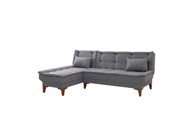 Hunterville vasen l-mallinen vuodesohva 107x225 cm kankaalla - Harmaa - Huonekalut - Sohva - Vuodesohva