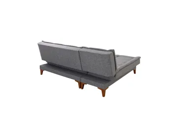Hunterville vasen l-mallinen vuodesohva 107x225 cm kankaalla - Harmaa - Huonekalut - Sohva - Vuodesohva