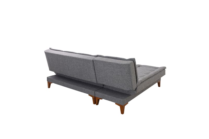 Hunterville vasen l-mallinen vuodesohva 107x225 cm kankaalla - Harmaa - Huonekalut - Sohva - Vuodesohva