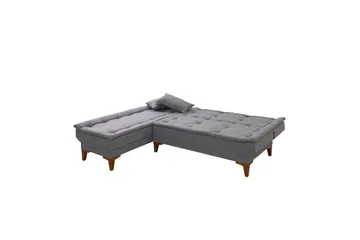 Hunterville vasen l-mallinen vuodesohva 107x225 cm kankaalla - Harmaa - Huonekalut - Sohva - Vuodesohva