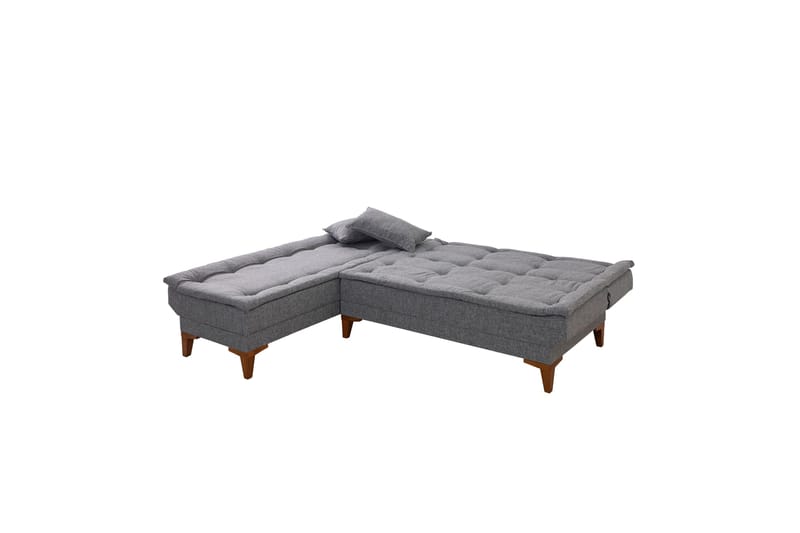 Hunterville vasen l-mallinen vuodesohva 107x225 cm kankaalla - Harmaa - Huonekalut - Sohva - Vuodesohva