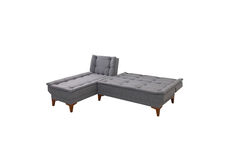 Hunterville vasen l-mallinen vuodesohva 107x225 cm kankaalla - Harmaa - Huonekalut - Sohva - Vuodesohva
