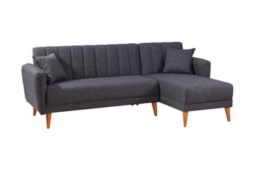 Jenick 3-istuttava oikea l-muotoinen kulmavuodesohva kangasta - Antrasiitti - Huonekalut - Sohva - Vuodesohva