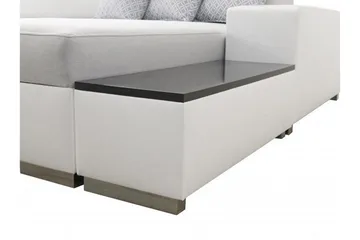 Kahundji vasen kulmavuodesohva 127x284 cm säilytystilalla kankaasta - Antrasiitti - Huonekalut - Sohva - Vuodesohva - Divaanivuodesohva