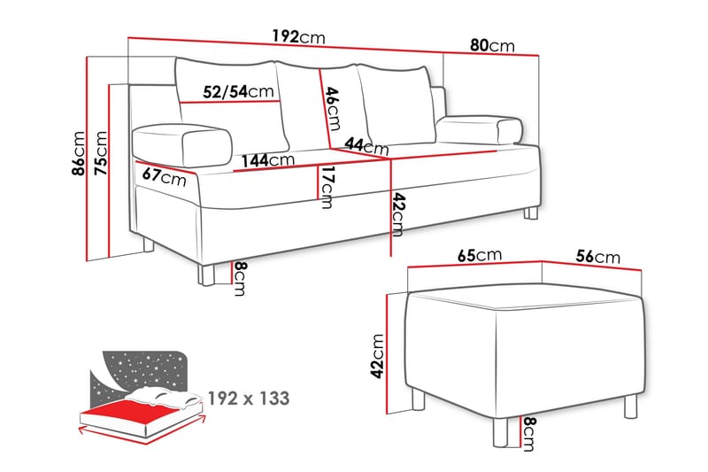 Kintore 2-sits Bäddsoffa beige - Huonekalut - Sohva - Vuodesohva