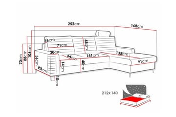 Kintore 3-istuttava kulmavuodesohva - Huonekalut - Sohva - Vuodesohva