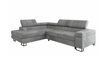 Kintore 3-istuttava vasen kulmavuodesohva 123x192 cm säilytystilalla kankaalla - Harmaa - Huonekalut - Sohva - Vuodesohva