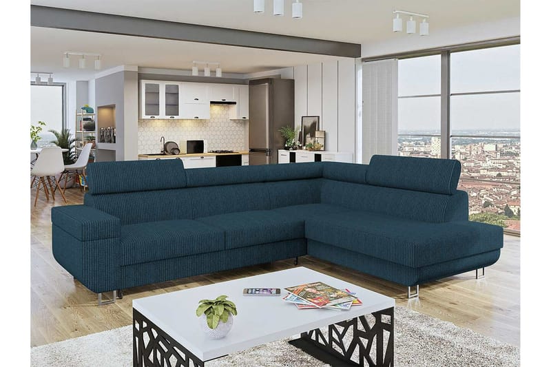 Kintore 3-sits Hörnbäddsoffa Dark blue - Huonekalut - Sohva - Vuodesohva