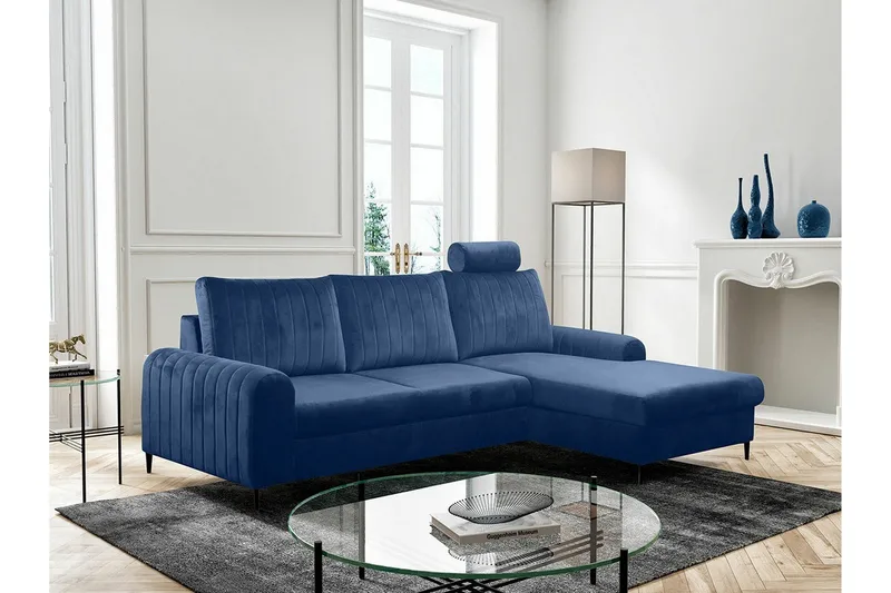 Kintore 3-sits Hörnbäddsoffa Dark blue - Huonekalut - Sohva - Vuodesohva