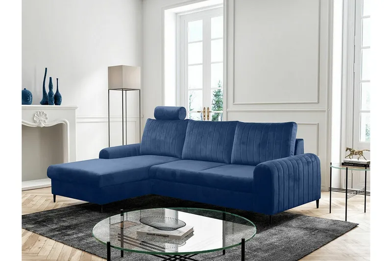 Kintore 3-sits Hörnbäddsoffa Dark blue - Huonekalut - Sohva - Vuodesohva