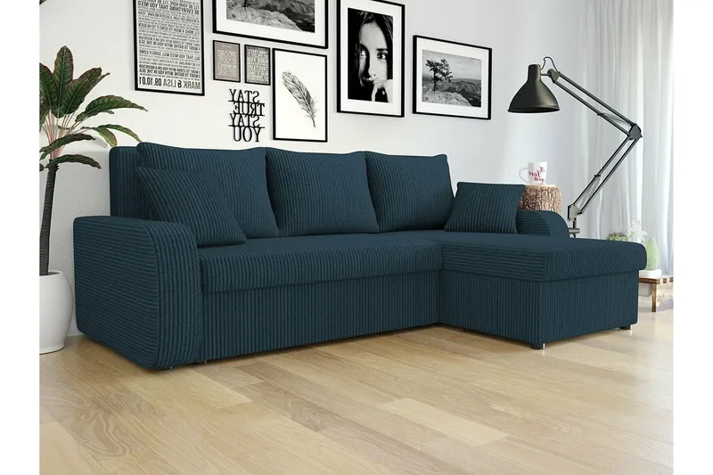 Kintore 3-sits Hörnbäddsoffa Dark blue - Huonekalut - Sohva - Vuodesohva