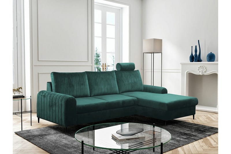 Kintore 3-sits Hörnbäddsoffa Dark green - Huonekalut - Sohva - Vuodesohva