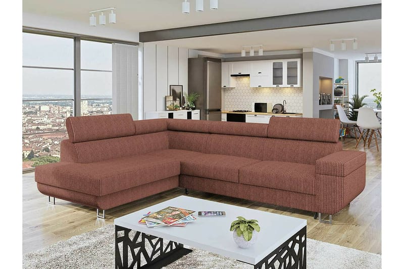 Kintore 3-sits Hörnbäddsoffa Light brown - Huonekalut - Sohva - Vuodesohva