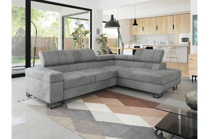 Kintore 3-sits Hörnbäddsoffa Light grey/Dark grey - Huonekalut - Sohva - Vuodesohva