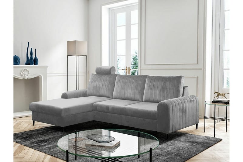 Kintore 3-sits Hörnbäddsoffa Light grey/Dark grey - Huonekalut - Sohva - Vuodesohva