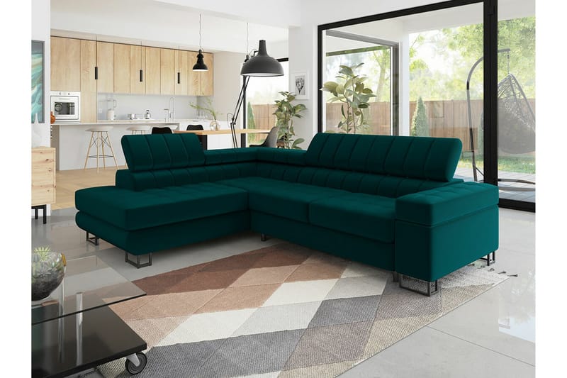 Kintore 3-sits Hörnbäddsoffa NO_BRAND Dark green - Huonekalut - Sohva - Vuodesohva