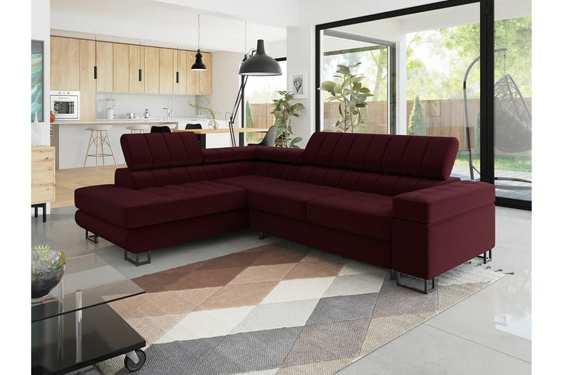 Kintore 3-sits Hörnbäddsoffa NO_BRAND Dark red - Huonekalut - Sohva - Vuodesohva