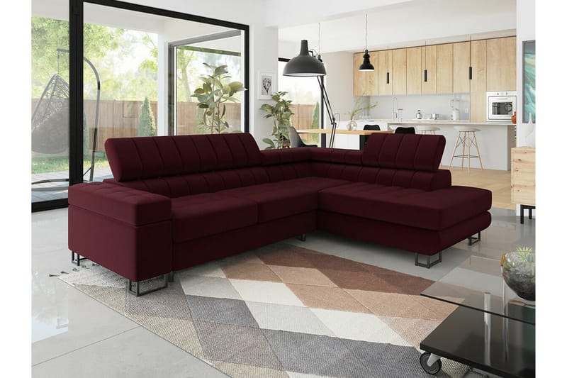 Kintore 3-sits Hörnbäddsoffa NO_BRAND Red - Huonekalut - Sohva - Vuodesohva