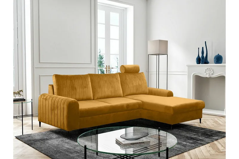 Kintore 3-sits Hörnbäddsoffa NO_BRAND Yellow - Huonekalut - Sohva - Vuodesohva