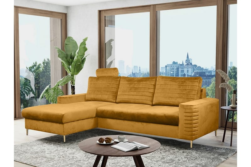 Kintore 3-sits Hörnbäddsoffa Yellow - Huonekalut - Sohva - Vuodesohva