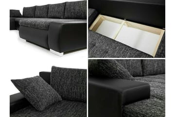 Kintore 4-istuttava oikeanpuoleinen kulmavuodesohva 140x340 cm säilytyksellä sametti - Sininen - Huonekalut - Sohva - Vuodesohva