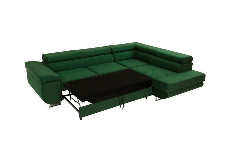 Kintore 4-istuttava oikeanpuoleinen l-mallinen kulmavuodesohva 125x198 cm vakosamettia - Harmaa - Huonekalut - Sohva - Vuodesohva