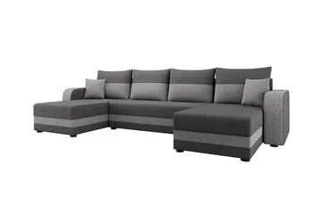 Kintore 4-istuttava u-mallinen kulmavuodesohva 113x275 cm säilytyksellä kangasta - Harmaa - Huonekalut - Sohva - Vuodesohva