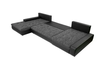 Kintore 4-istuttava u-mallinen kulmavuodesohva 140x340 cm säilytyksellä keinonahkaa - Harmaa - Huonekalut - Sohva - Vuodesohva