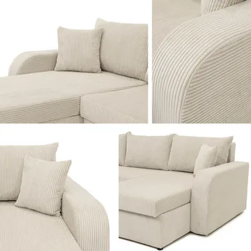 Kintore 4-sits Hörnbäddsoffa Black/Grey - Huonekalut - Sohva - Vuodesohva