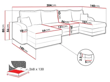 Kintore 4-sits Hörnbäddsoffa Black/Grey - Huonekalut - Sohva - Vuodesohva