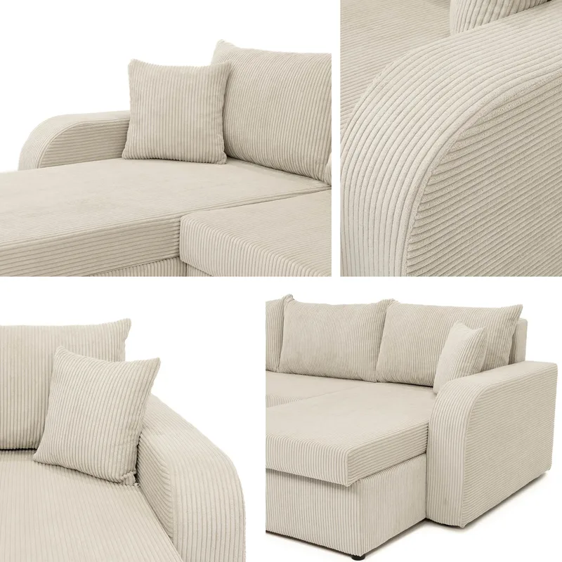 Kintore 4-sits Hörnbäddsoffa Black/Grey - Huonekalut - Sohva - Vuodesohva