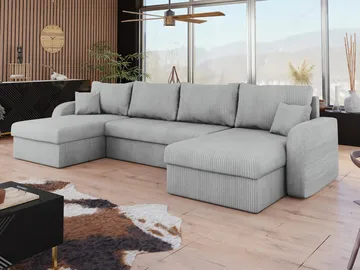 Kintore 4-sits Hörnbäddsoffa Black/Grey - Huonekalut - Sohva - Vuodesohva